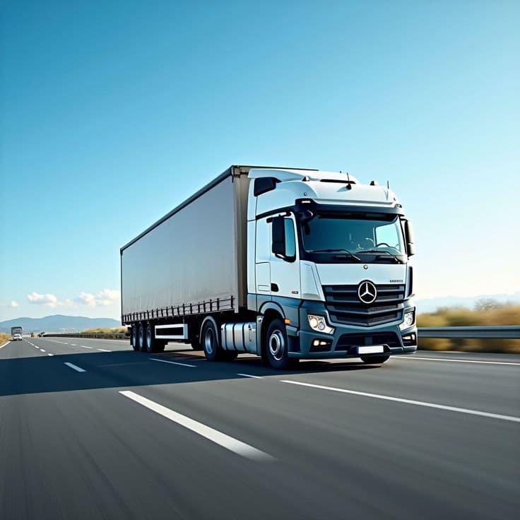 Articulated truck on the highway